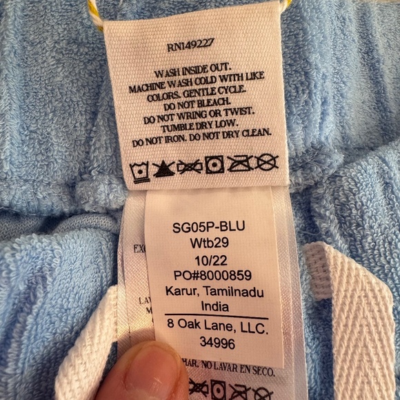 Shade Critters Terry Cloth Shorts Blue White‎ Trim Girls XL (14) New - Picture 8 of 9